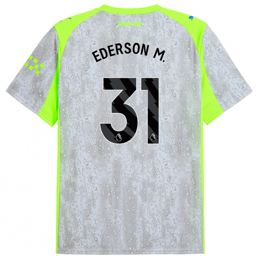 Danxen Kinder Ederson #31 Grau Gelb Ausweichtrikot Trikot 2025/26 T-Shirt Schweiz