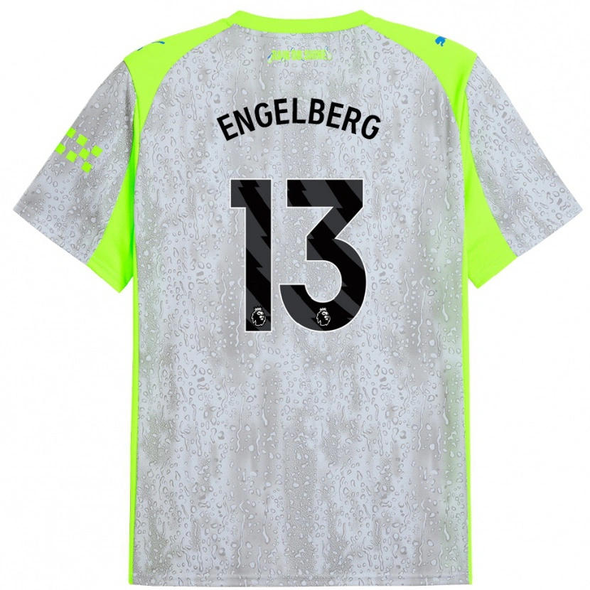 Danxen Kinder Stavros Engelberg #13 Grau Gelb Ausweichtrikot Trikot 2025/26 T-Shirt Schweiz
