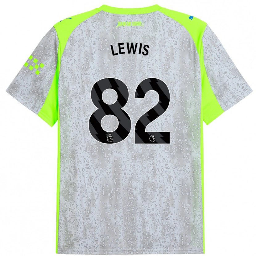 Danxen Kinder Rico Lewis #82 Grau Gelb Ausweichtrikot Trikot 2025/26 T-Shirt Schweiz