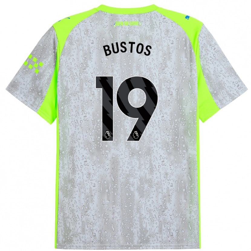 Danxen Kinder Nahuel Bustos #19 Grau Gelb Ausweichtrikot Trikot 2025/26 T-Shirt Schweiz