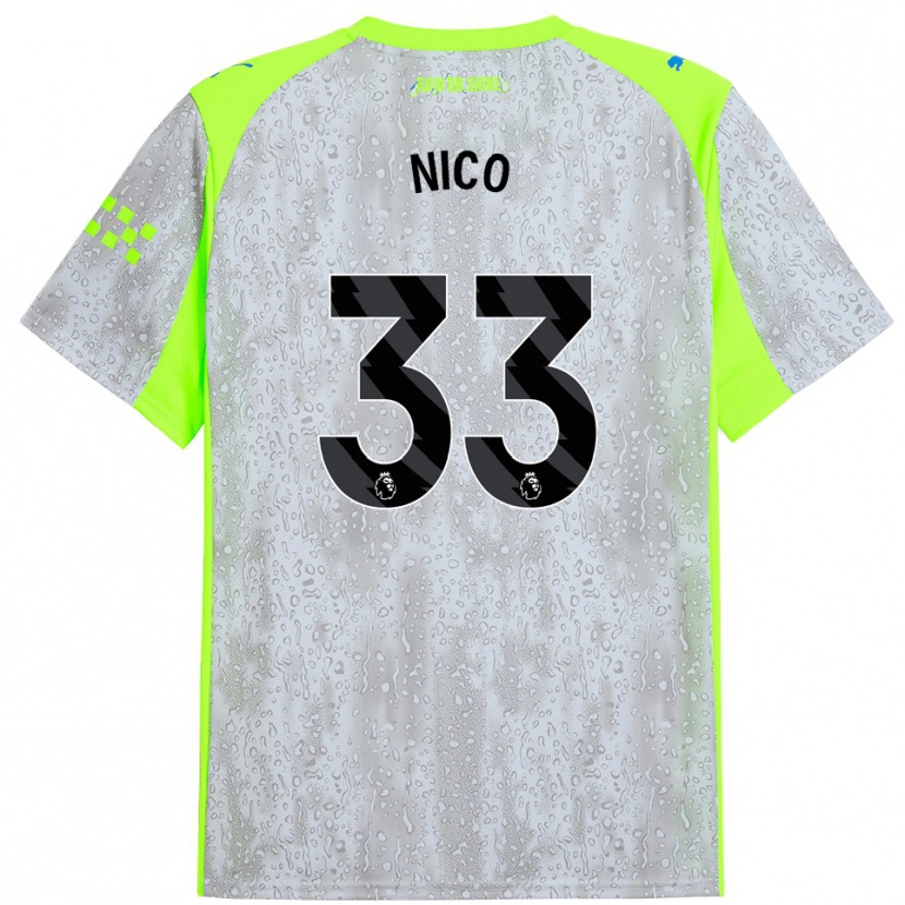 Danxen Kinder Nico O'reilly #33 Grau Gelb Ausweichtrikot Trikot 2025/26 T-Shirt Schweiz