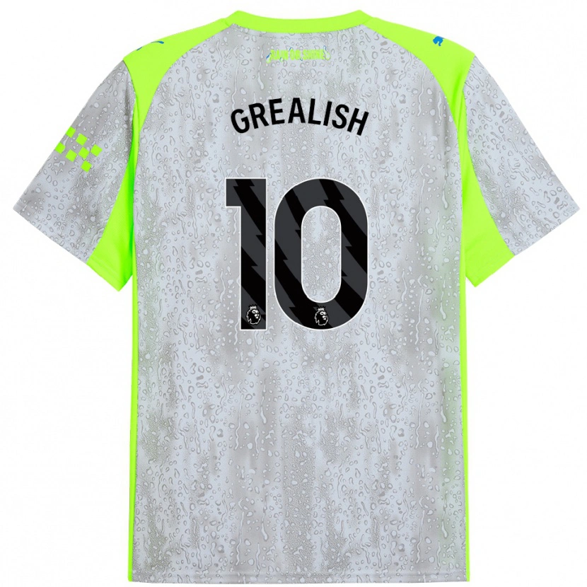 Danxen Kinder Jack Grealish #10 Grau Gelb Ausweichtrikot Trikot 2025/26 T-Shirt Schweiz