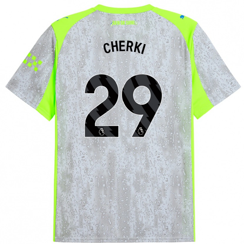 Danxen Kinder Rayan Cherki #29 Grau Gelb Ausweichtrikot Trikot 2025/26 T-Shirt Schweiz