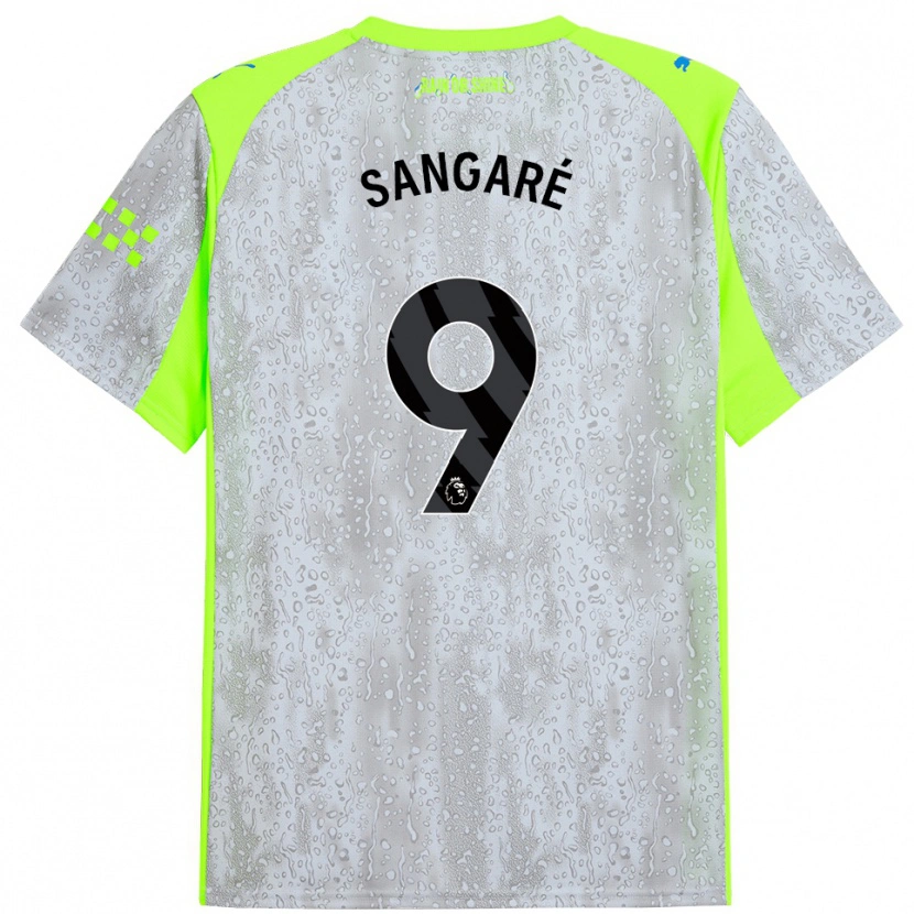 Danxen Kinder Mahamadou Sangaré #9 Grau Gelb Ausweichtrikot Trikot 2025/26 T-Shirt Schweiz