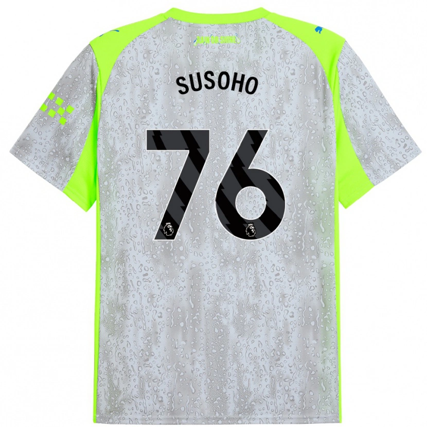 Danxen Kinder Mahamadou Susoho #76 Grau Gelb Ausweichtrikot Trikot 2025/26 T-Shirt Schweiz