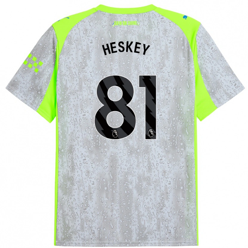 Danxen Kinder Jaden Heskey #81 Grau Gelb Ausweichtrikot Trikot 2025/26 T-Shirt Schweiz
