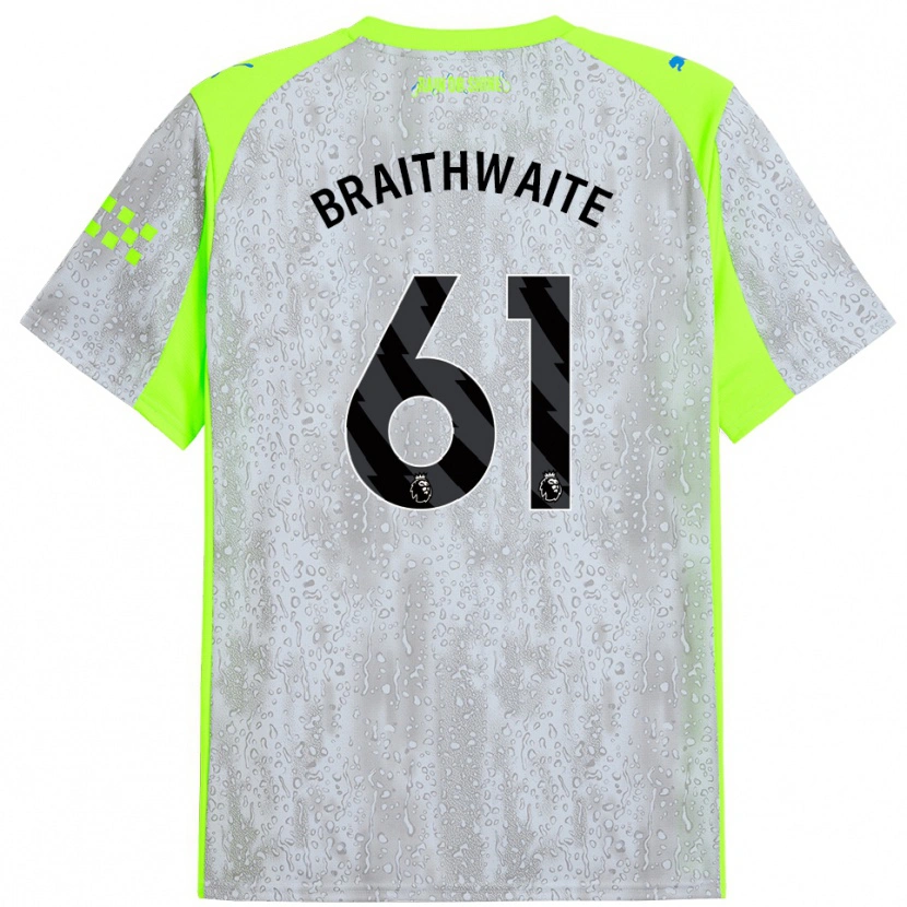 Danxen Kinder Kaden Braithwaite #61 Grau Gelb Ausweichtrikot Trikot 2025/26 T-Shirt Schweiz