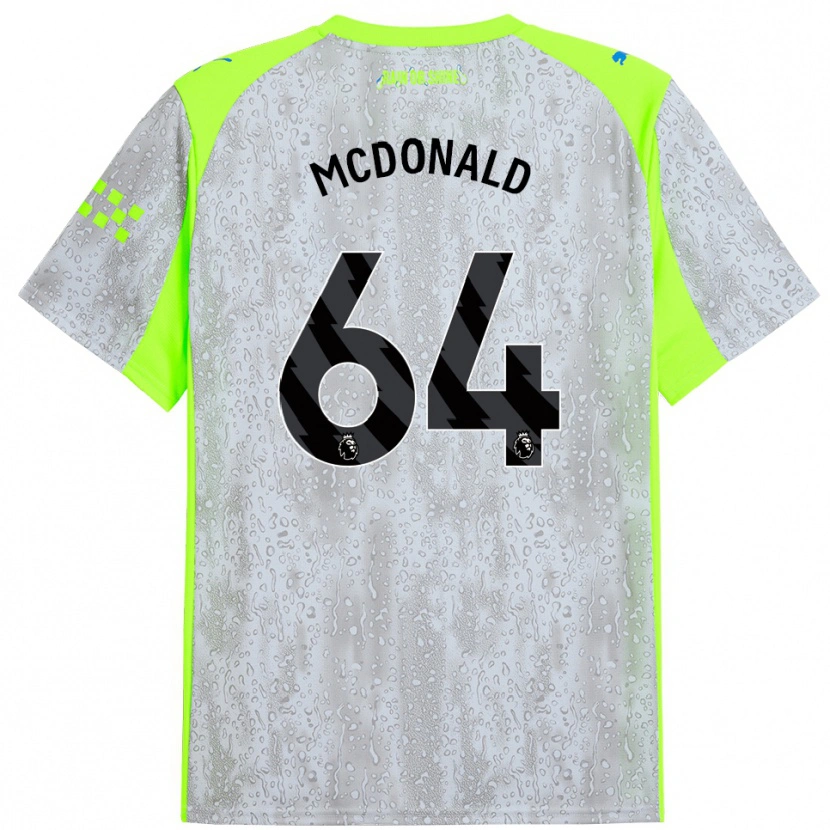 Danxen Kinder Rowan Mcdonald #64 Grau Gelb Ausweichtrikot Trikot 2025/26 T-Shirt Schweiz