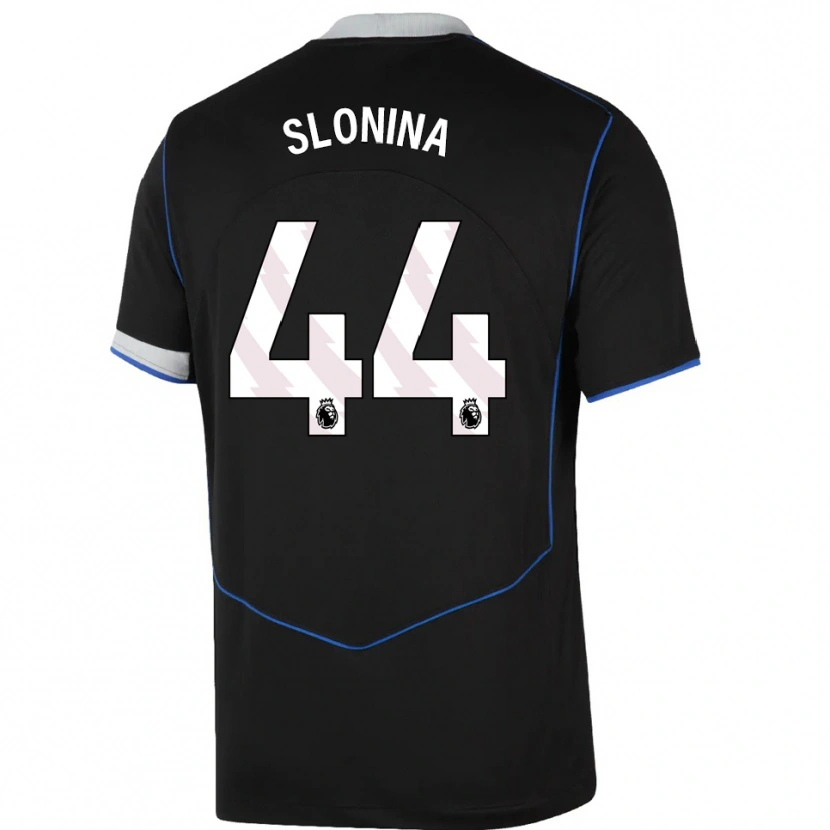 Danxen Kinder Gabriel Slonina #44 Schwarz Blau Silber Ausweichtrikot Trikot 2025/26 T-Shirt Schweiz