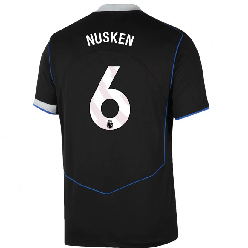 Danxen Kinder Sjoeke Nusken #6 Schwarz Blau Silber Ausweichtrikot Trikot 2025/26 T-Shirt Schweiz