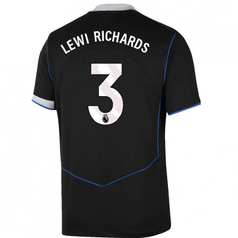 Danxen Kinder Lewi Richards #3 Schwarz Blau Silber Ausweichtrikot Trikot 2025/26 T-Shirt Schweiz