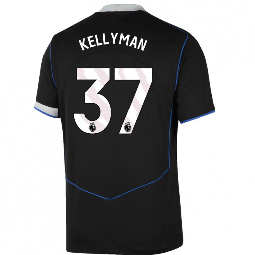 Danxen Kinder Omari Kellyman #37 Schwarz Blau Silber Ausweichtrikot Trikot 2025/26 T-Shirt Schweiz