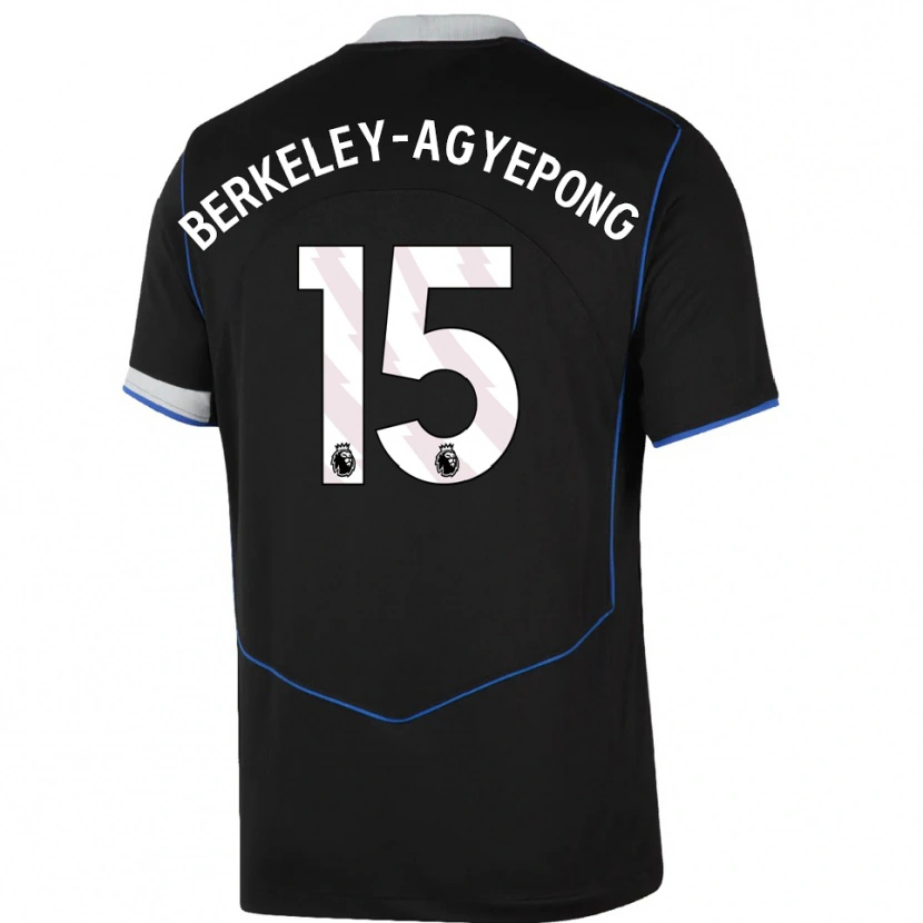 Danxen Kinder Jeremiah Berkeley-Agyepong #15 Schwarz Blau Silber Ausweichtrikot Trikot 2025/26 T-Shirt Schweiz