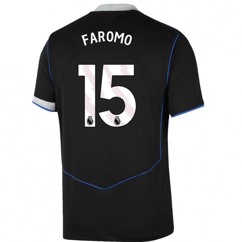 Danxen Kinder Trey Faromo #15 Schwarz Blau Silber Ausweichtrikot Trikot 2025/26 T-Shirt Schweiz