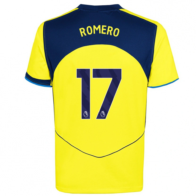 Danxen Kinder Cristian Romero #17 Gelb Marineblau Ausweichtrikot Trikot 2025/26 T-Shirt Schweiz
