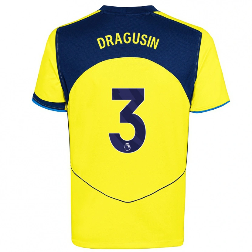 Danxen Kinder Radu Drăgușin #3 Gelb Marineblau Ausweichtrikot Trikot 2025/26 T-Shirt Schweiz