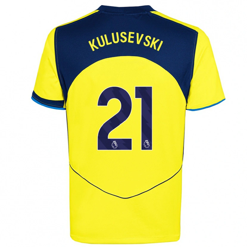 Danxen Kinder Dejan Kulusevski #21 Gelb Marineblau Ausweichtrikot Trikot 2025/26 T-Shirt Schweiz
