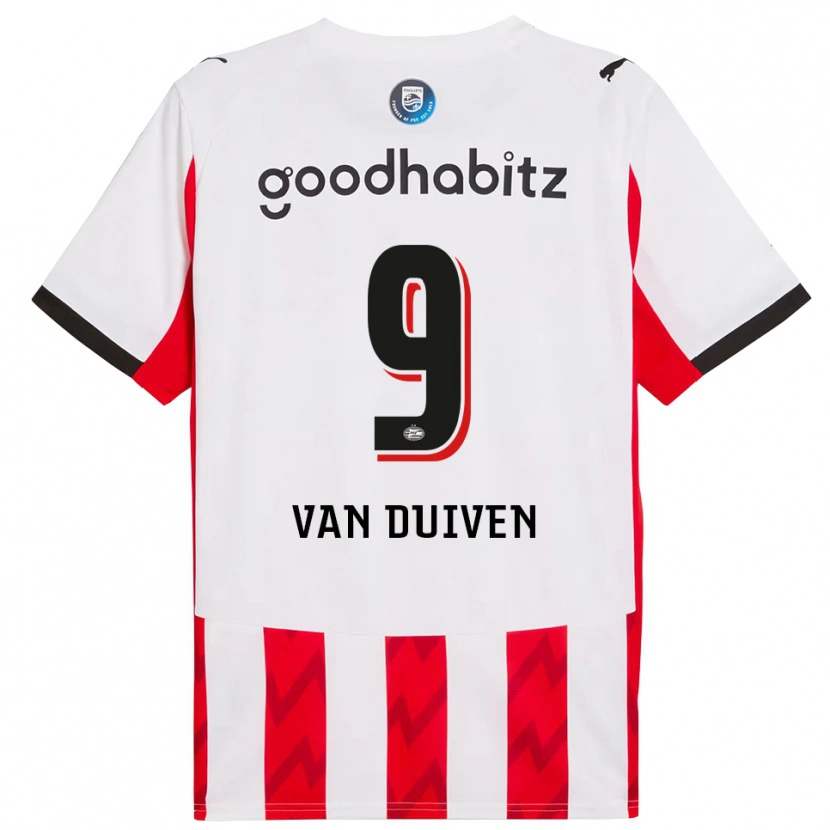Danxen Herren Robin Van Duiven #9 Rot Weiß Heimtrikot Trikot 2025/26 T-Shirt Schweiz