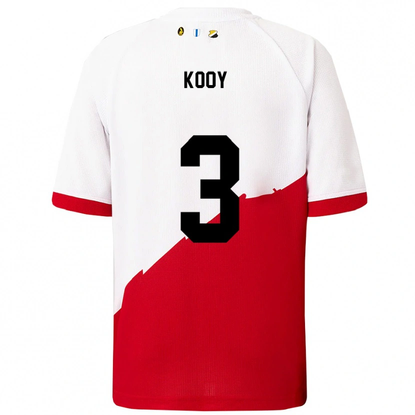 Danxen Herren Wessel Kooy #3 Weiß Rot Heimtrikot Trikot 2025/26 T-Shirt Schweiz