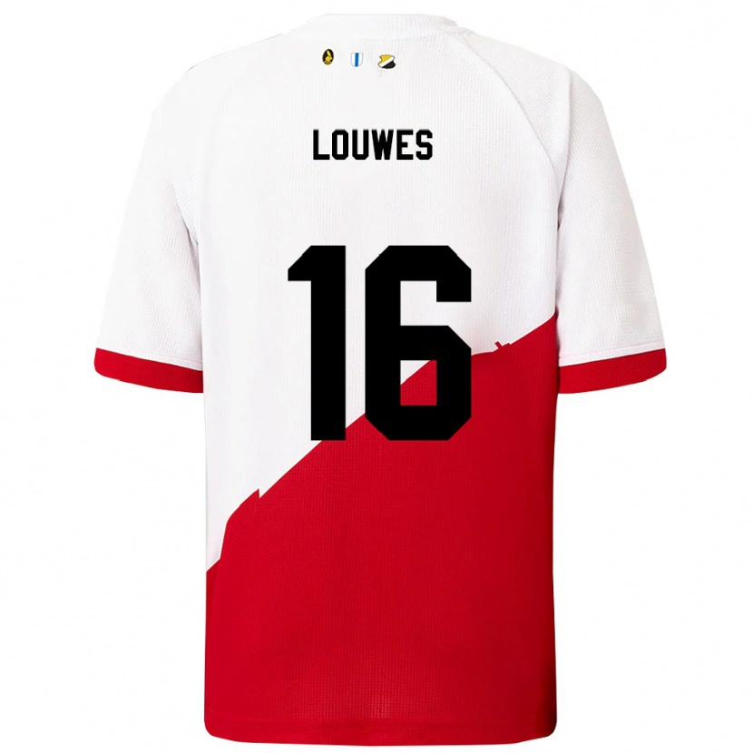 Danxen Herren Puck Louwes #16 Weiß Rot Heimtrikot Trikot 2025/26 T-Shirt Schweiz