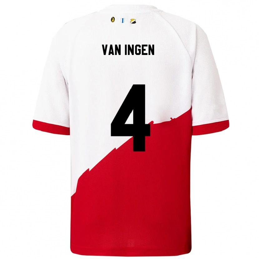 Danxen Herren Thijs Van Ingen #4 Weiß Rot Heimtrikot Trikot 2025/26 T-Shirt Schweiz