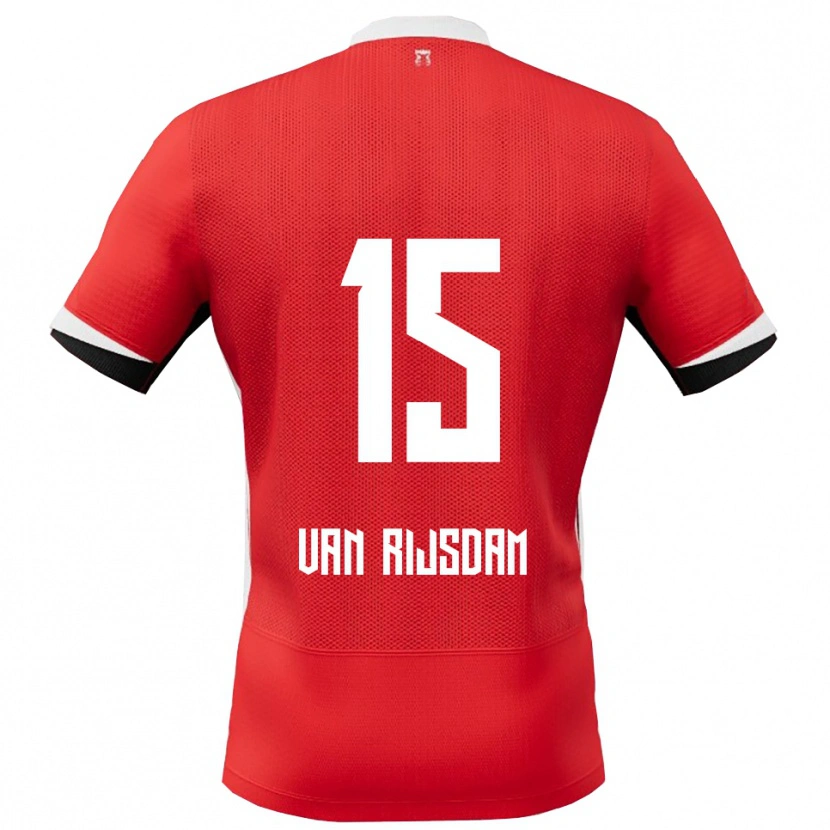 Danxen Herren Julian Van Rijsdam #15 Rot Weiß Heimtrikot Trikot 2025/26 T-Shirt Schweiz