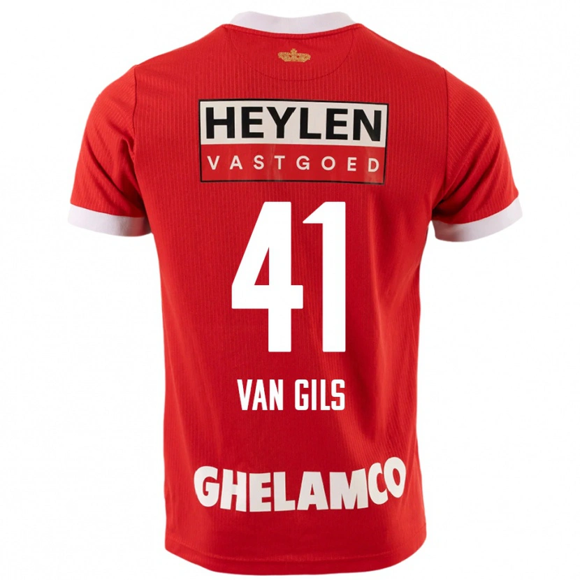 Danxen Herren Mathis Van Gils #41 Rot Weiß Heimtrikot Trikot 2025/26 T-Shirt Schweiz