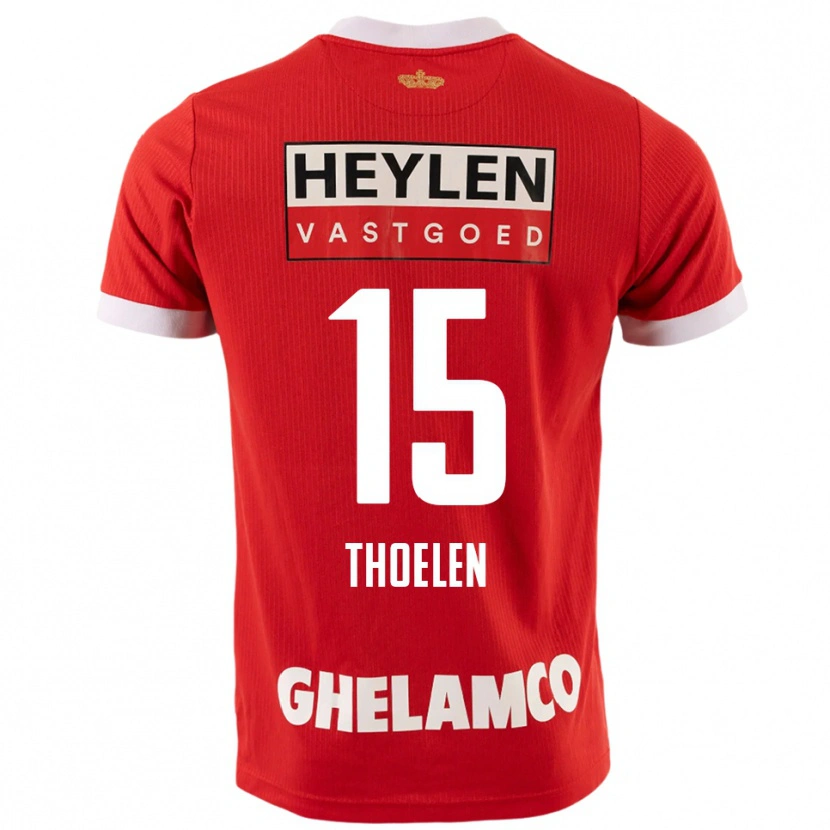 Danxen Herren Yannick Thoelen #15 Rot Weiß Heimtrikot Trikot 2025/26 T-Shirt Schweiz