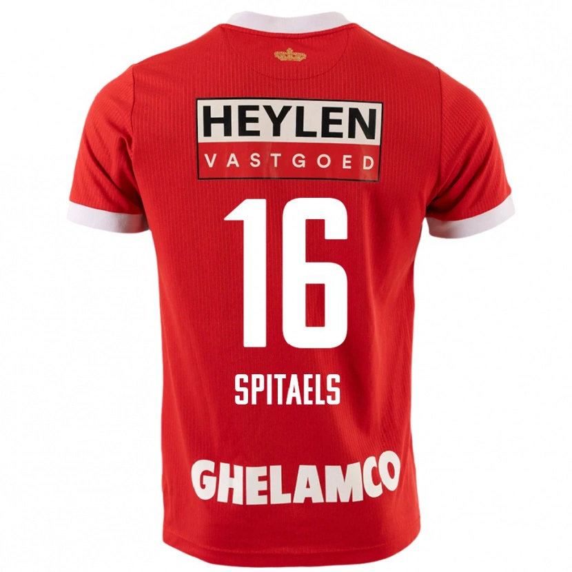 Danxen Herren Nathan Spitaels #16 Rot Weiß Heimtrikot Trikot 2025/26 T-Shirt Schweiz