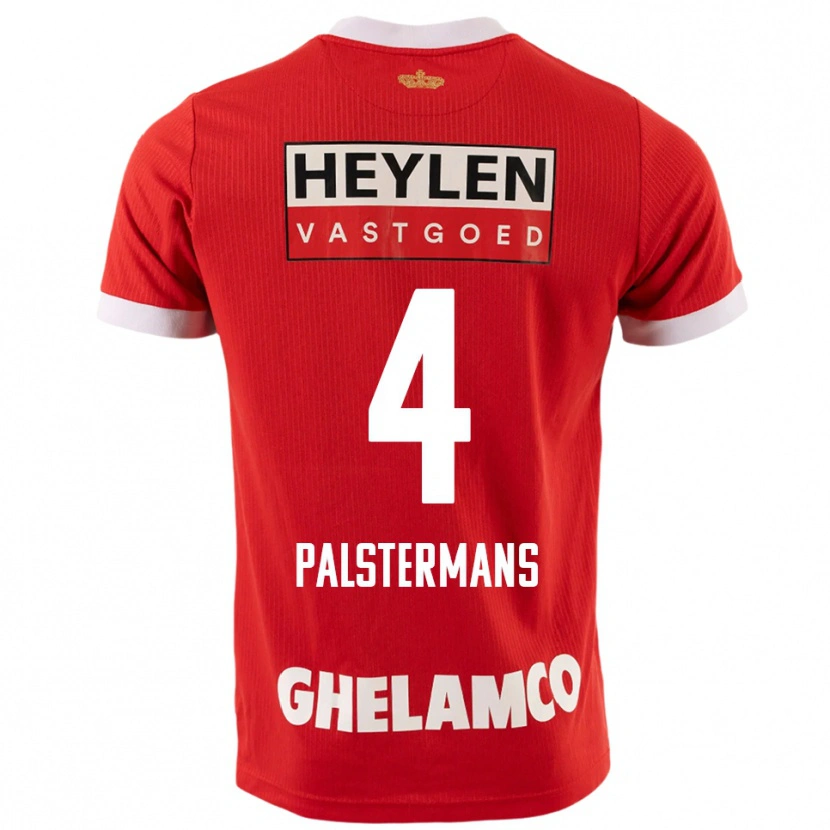 Danxen Herren Jasper Palstermans #4 Rot Weiß Heimtrikot Trikot 2025/26 T-Shirt Schweiz