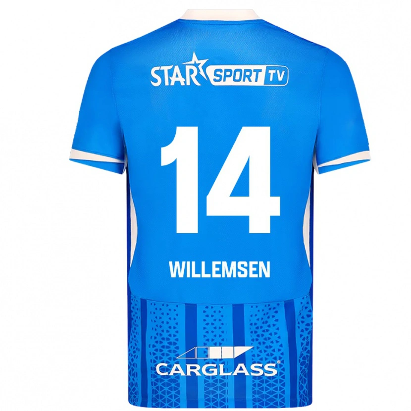 Danxen Herren Wout Willemsen #14 Blau Weiß Heimtrikot Trikot 2025/26 T-Shirt Schweiz