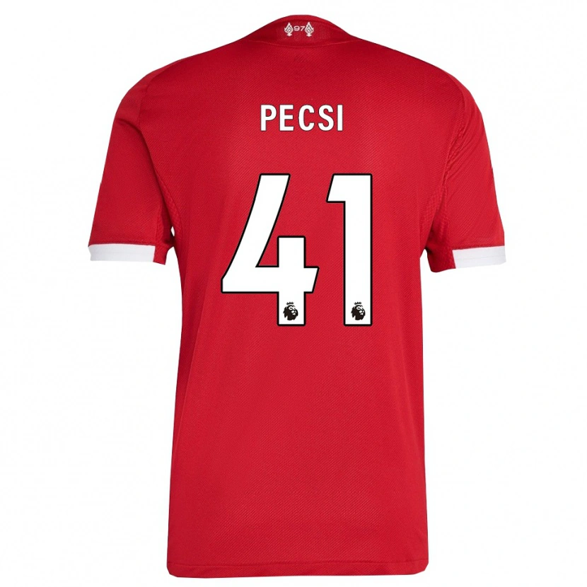Danxen Herren Ármin Pécsi #41 Rot Weiß Heimtrikot Trikot 2025/26 T-Shirt Schweiz