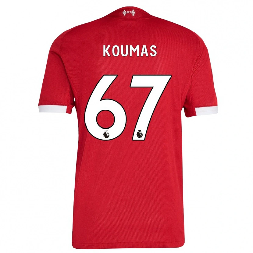 Danxen Herren Lewis Koumas #67 Rot Weiß Heimtrikot Trikot 2025/26 T-Shirt Schweiz