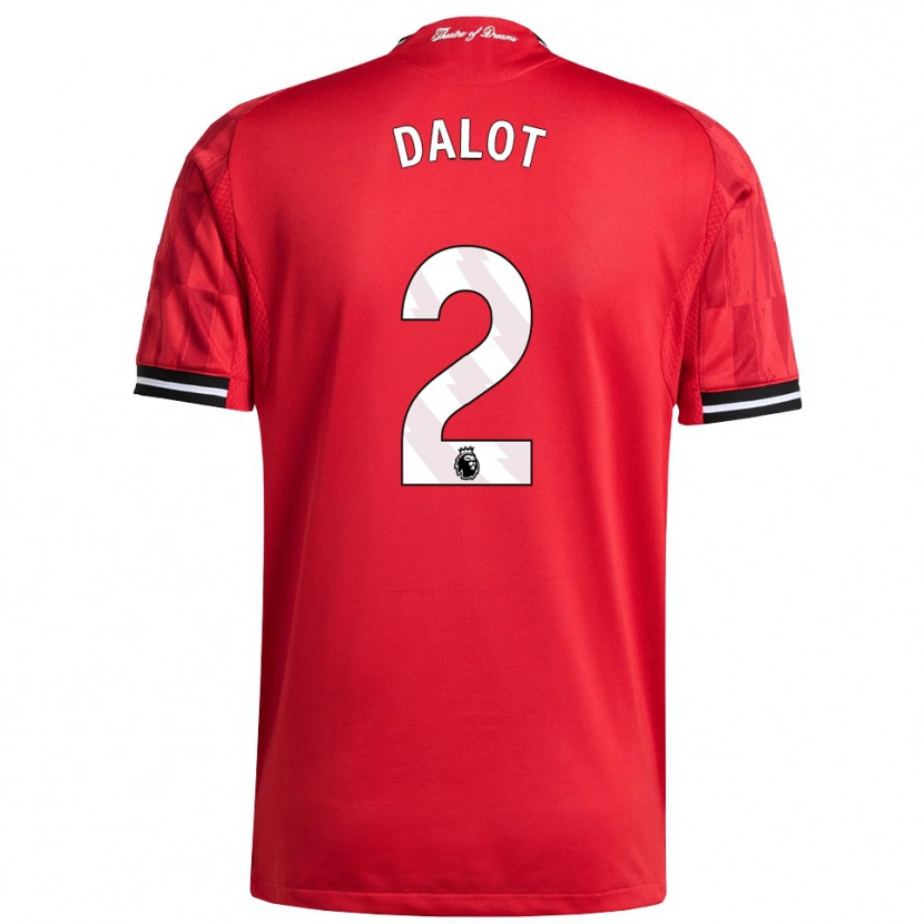 Danxen Herren Diogo Dalot #2 Rot Schwarz Weiß Heimtrikot Trikot 2025/26 T-Shirt Schweiz