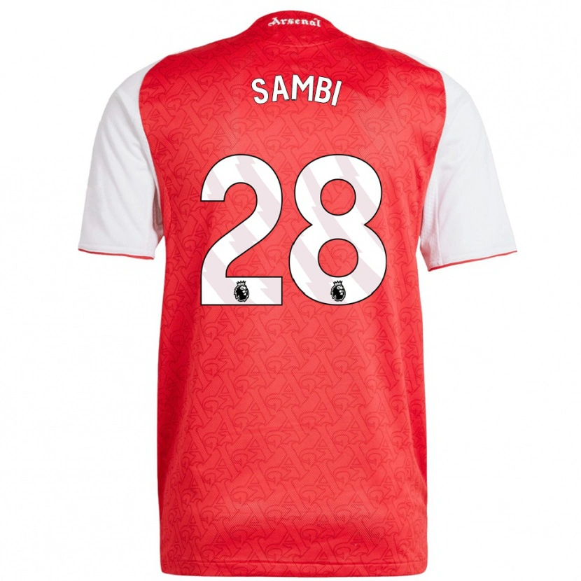 Danxen Herren Albert Sambi Lokonga #28 Rot Weiß Heimtrikot Trikot 2025/26 T-Shirt Schweiz