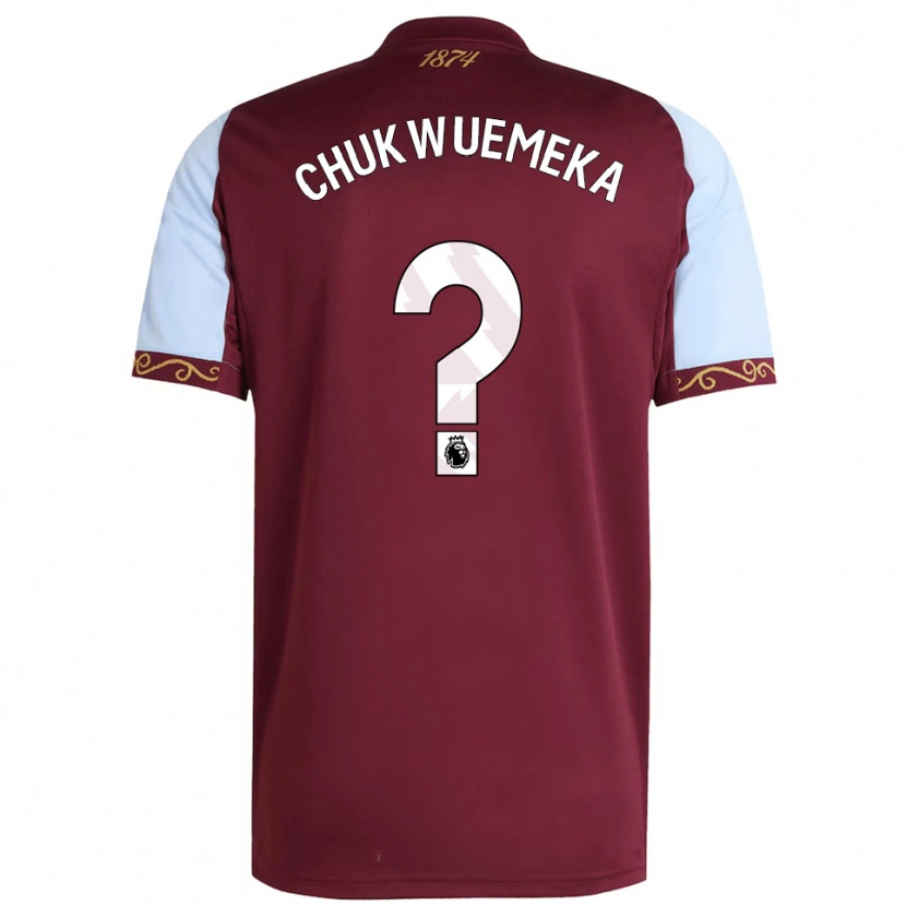 Danxen Herren Caleb Chukwuemeka #0 Burgunderrot Himmelblau Heimtrikot Trikot 2025/26 T-Shirt Schweiz