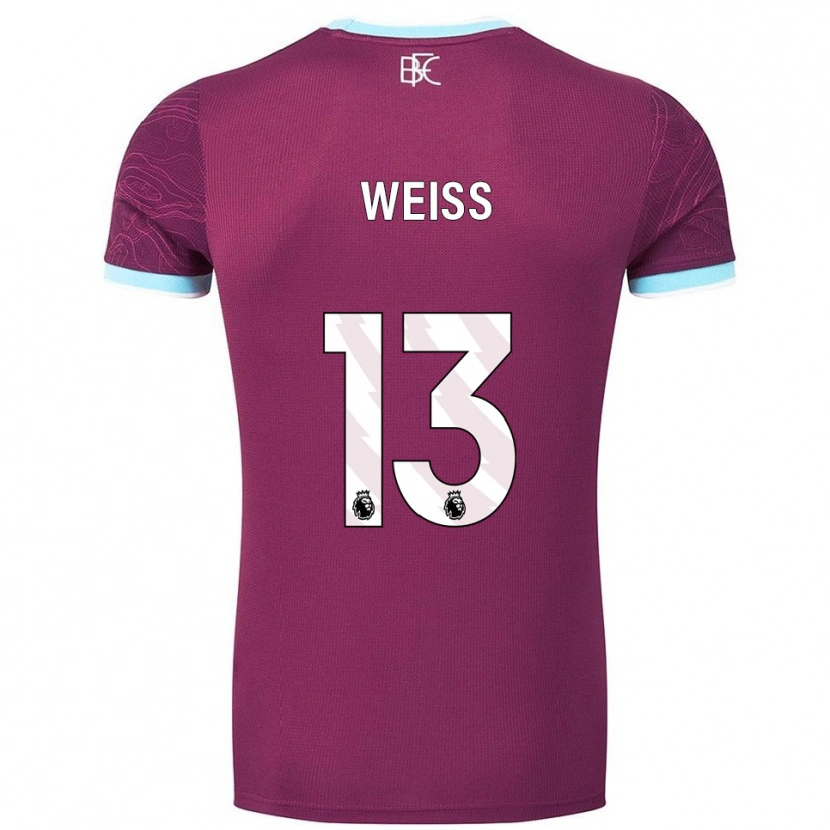 Danxen Herren Max Weiß #13 Burgunderrot Himmelblau Heimtrikot Trikot 2025/26 T-Shirt Schweiz