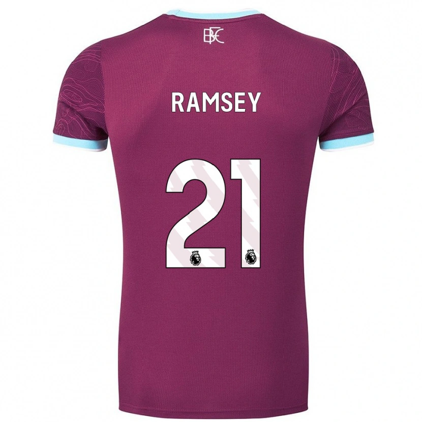Danxen Herren Aaron Ramsey #21 Burgunderrot Himmelblau Heimtrikot Trikot 2025/26 T-Shirt Schweiz