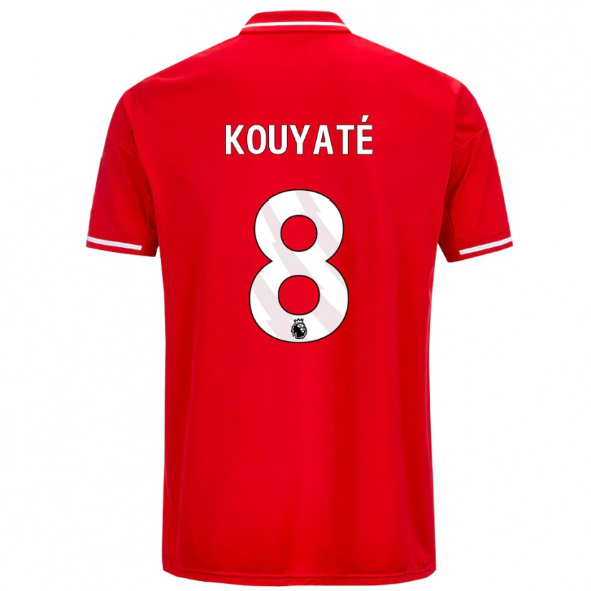Danxen Herren Cheikhou Kouyate #8 Rot Weiß Heimtrikot Trikot 2025/26 T-Shirt Schweiz