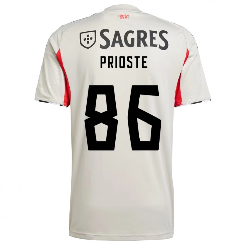 Danxen Herren Diogo Prioste #86 Creme Weiß Rot Auswärtstrikot Trikot 2025/26 T-Shirt Schweiz