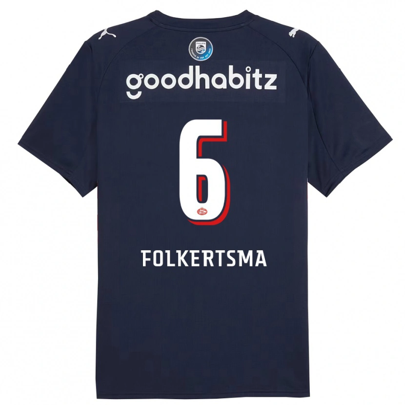 Danxen Herren Sisca Folkertsma #6 Marine Weiß Auswärtstrikot Trikot 2025/26 T-Shirt Schweiz