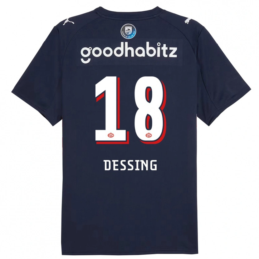 Danxen Herren Shanique Dessing #18 Marine Weiß Auswärtstrikot Trikot 2025/26 T-Shirt Schweiz
