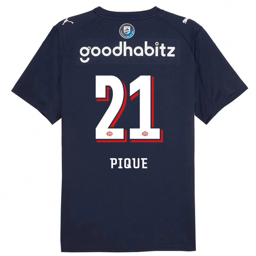 Danxen Herren Naomi Piqué #21 Marine Weiß Auswärtstrikot Trikot 2025/26 T-Shirt Schweiz
