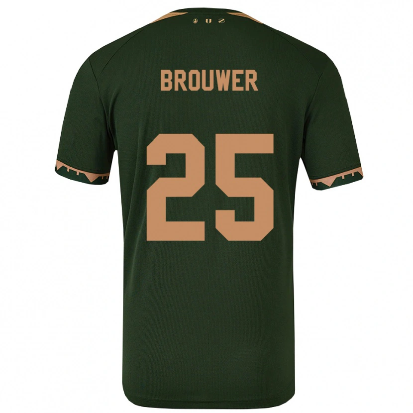 Danxen Herren Michael Brouwer #25 Grün Gold Auswärtstrikot Trikot 2025/26 T-Shirt Schweiz