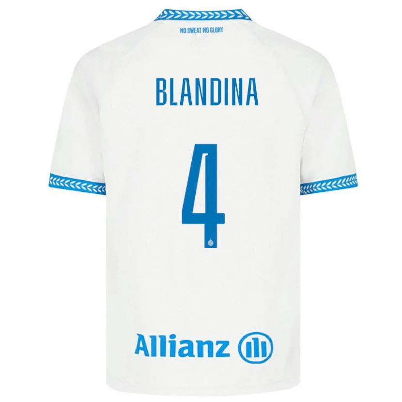 Danxen Herren Noham Blandina #4 Blau Weiß Auswärtstrikot Trikot 2025/26 T-Shirt Schweiz