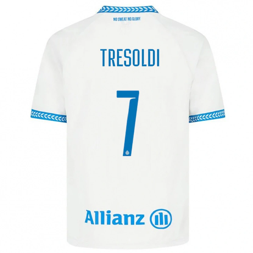 Danxen Herren Nicolò Tresoldi #7 Blau Weiß Auswärtstrikot Trikot 2025/26 T-Shirt Schweiz