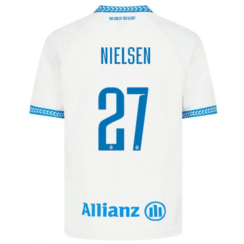 Danxen Herren Casper Nielsen #27 Blau Weiß Auswärtstrikot Trikot 2025/26 T-Shirt Schweiz