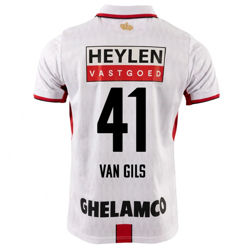 Danxen Herren Mathis Van Gils #41 Weiß Rot Auswärtstrikot Trikot 2025/26 T-Shirt Schweiz