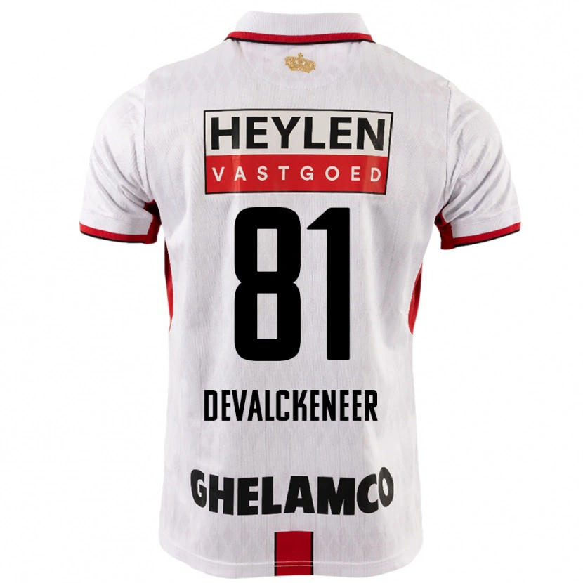 Danxen Herren Niels Devalckeneer #81 Weiß Rot Auswärtstrikot Trikot 2025/26 T-Shirt Schweiz