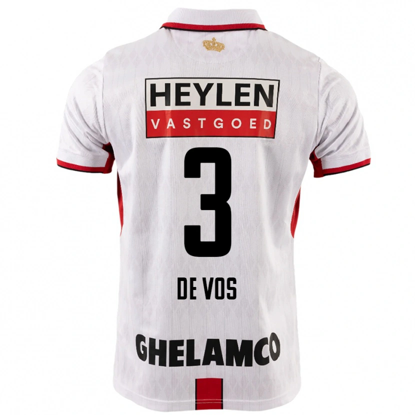 Danxen Herren Lucas De Vos #3 Weiß Rot Auswärtstrikot Trikot 2025/26 T-Shirt Schweiz